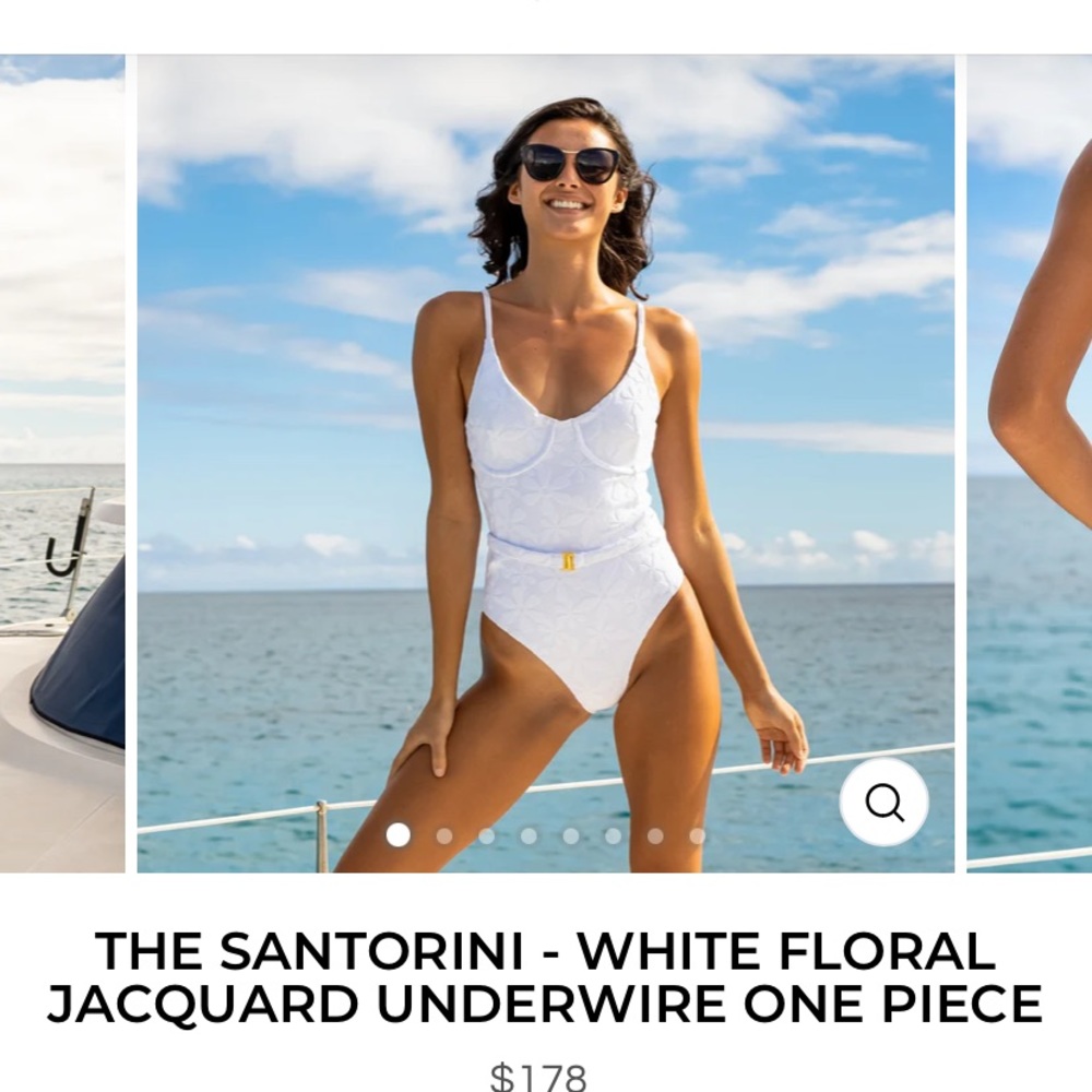 THE SANTORINI - WHITE FLORAL JACQUARD UNDERWIRE ONE PIECE